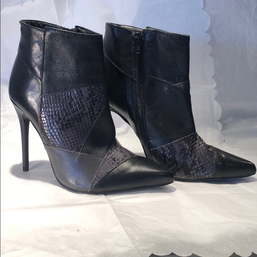 Italian black high hills boots
